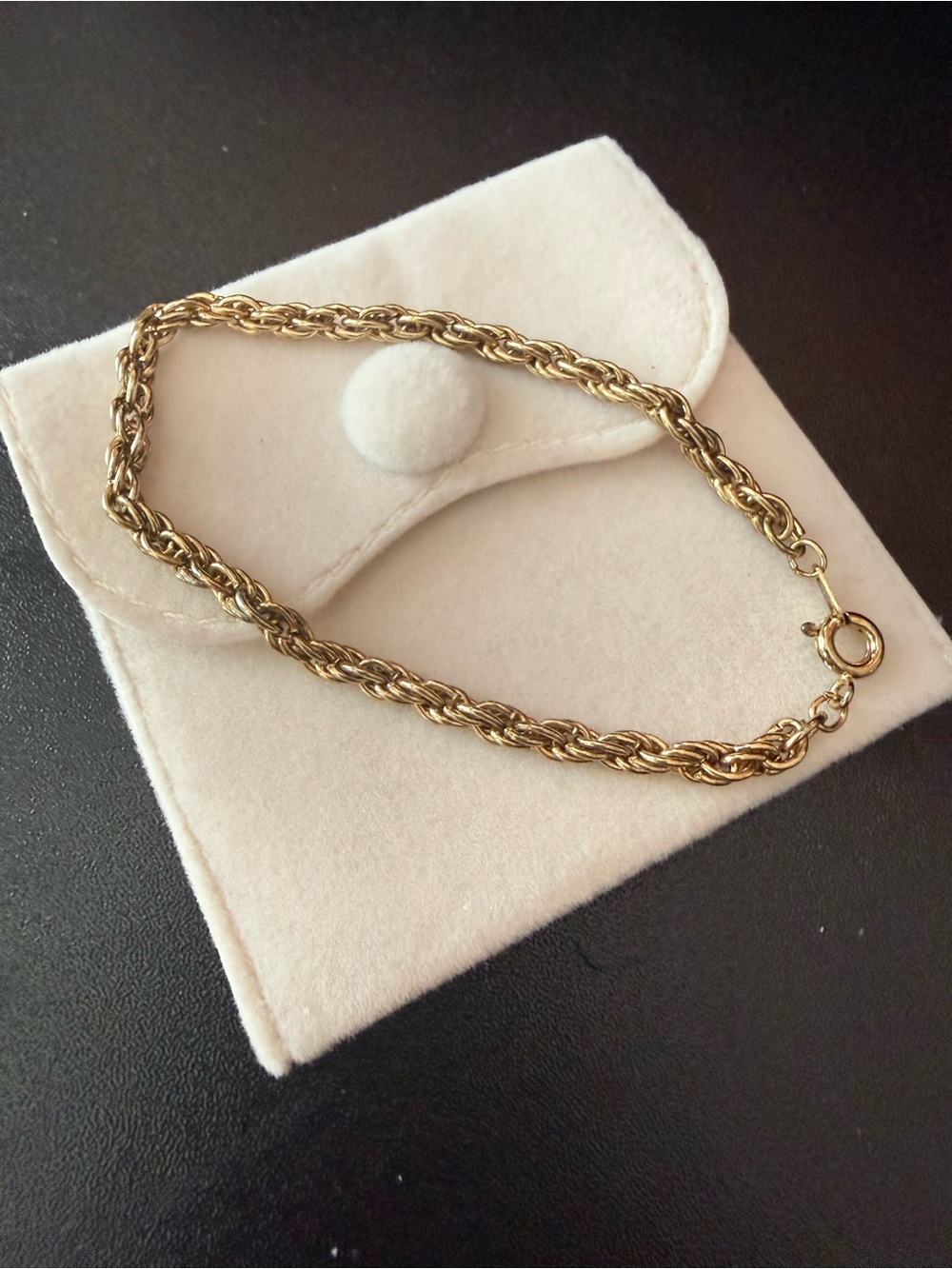 Vintage Gold Twisted Rope Chain Bracelet